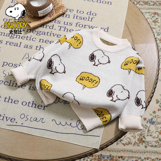 49元清仓特价{史努比}圆领针织男女童薄款毛衣秋冬纯色百搭套头打底衫80-160 商品图13