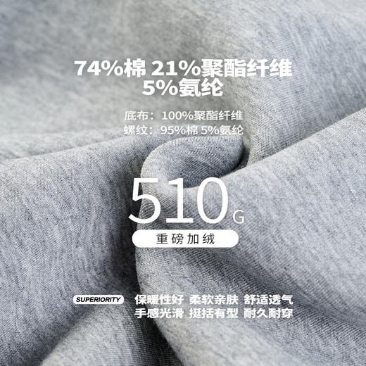 NPC潮牌重磅510克字母刺绣半开襟加绒卫衣夹克男翻领落肩NP4BST03 商品图4