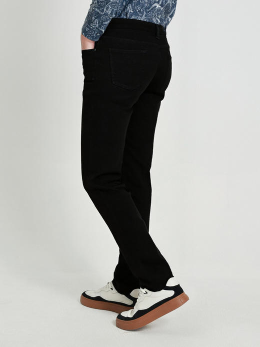 callisto黑色粘纤混纺牛仔裤 商品图4