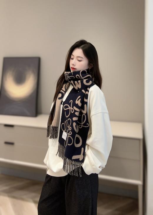 罗意威 《涂鸦》双面围巾 黑驼色（DSX） 商品图6