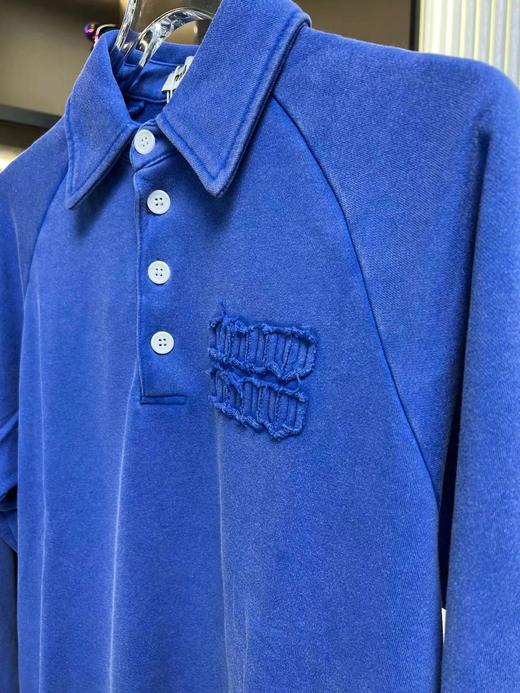 D120416新款炒色洗水毛边男女情侣款休闲翻领卫衣 商品图12