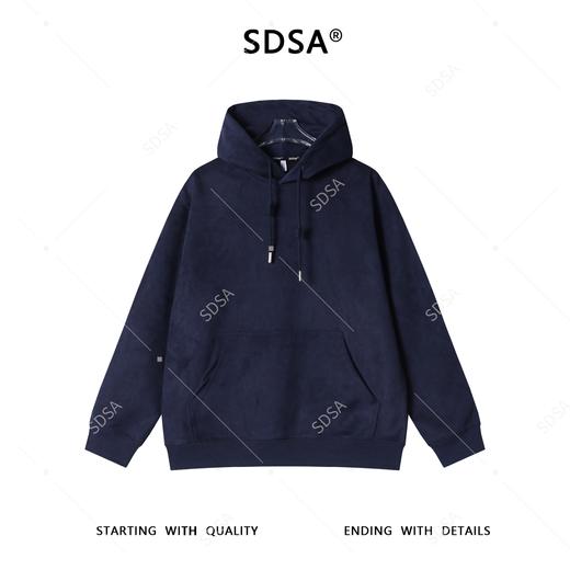 WY1470SDSA男士秋冬新款痞帅男装潮牌简约植绒拼接撞色连帽卫衣百搭宽松 商品图2