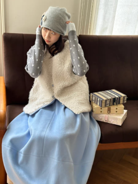 nothe Case布然/NC253213/「奶白格林」拼接保暖两面穿马甲