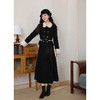 鹿向南「霜领雅仪」法式小香风黑色连衣裙女秋冬修身显瘦A字长裙 商品缩略图3