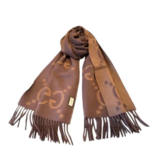 【双12特惠】【送礼盒礼袋】Gucci古驰爆款围巾披肩WU-H双面围巾 羊毛羊绒 流苏款 红色 奶茶色 紫色 棕色 商品图3