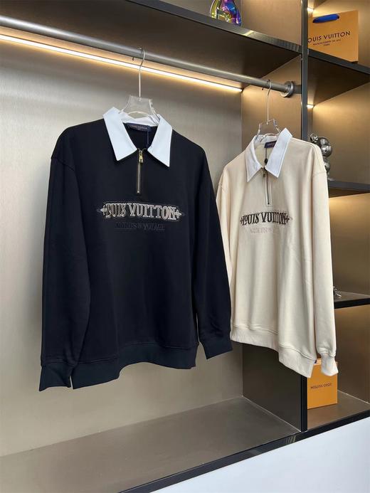 D120417新款半拉链字母LOGO情侣休闲立领卫衣 商品图1