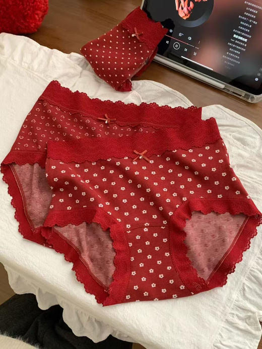 穿红走鸿运～3条装红内裤新年本命年女士三角裤礼盒装 商品图7