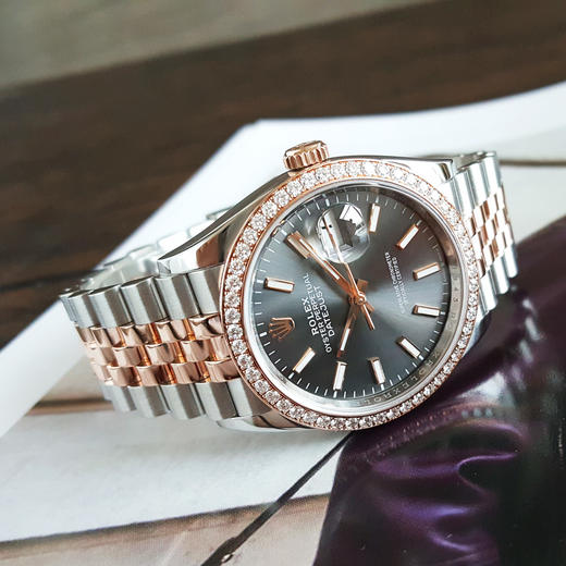 【95新】ROLEX 劳力士126281-0001天文台认证自动机械机芯36MM（男款）日志型系列蚝式钢/18K玫瑰金；镶嵌钻石表圈 281125NJS23 商品图5