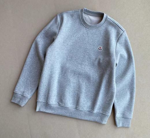 D120425冬季新款简约小标加绒保暖圆领卫衣男款 商品图4