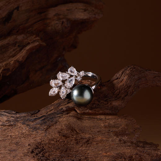 Manreya玛芮雅“幽珠凝露”珍珠戒指|铜镀金，大溪地珍珠 商品图1