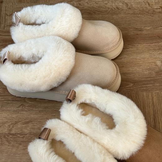 【真皮毛】保暖又好看【厚底三防毛绒雪地靴】百搭款式不挑人❄️栗色耐脏又经典🤎沙色百搭又温柔！厚底5cm小个子也友好 商品图3