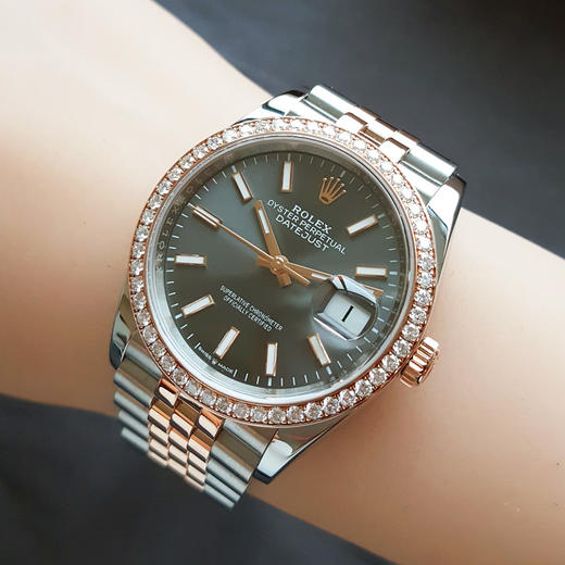 【95新】ROLEX 劳力士126281-0001天文台认证自动机械机芯36MM（男款）日志型系列蚝式钢/18K玫瑰金；镶嵌钻石表圈 281125NJS23 商品图9