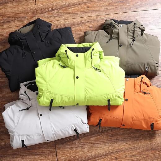 D120402山系户外！加厚防风防水连帽高蓬松冬季男士连帽羽绒服！ 商品图0