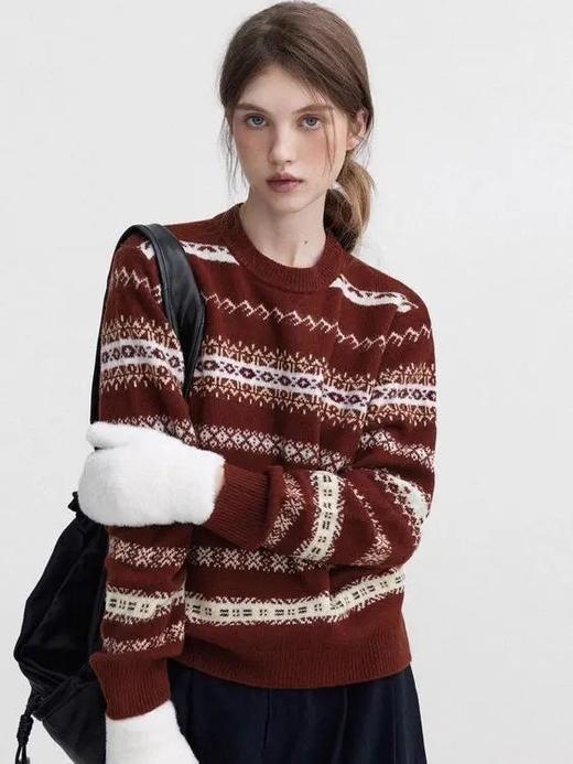 北欧假期费尔岛羊毛针织衫 B01JY26010 商品图0