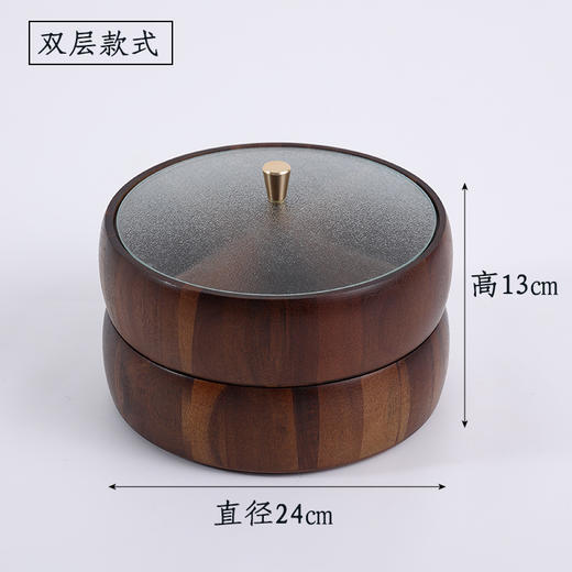 【新中式实木干果盒】家用过年瓜子糖果零食收纳盒 乔迁茶几坚果水果盘  商品图6