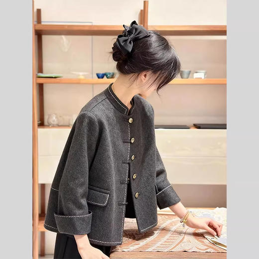 裁缝学苑AH98新中式新款国风短外套纸样女装立领上衣打版裁剪图纸 商品图2