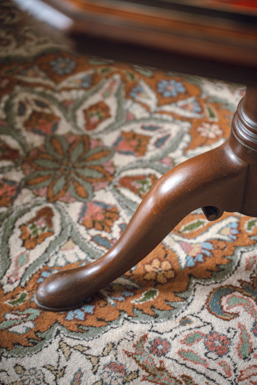 独角鹿西洋古董1880年代法国出品古典卷叶主题布勒镶嵌装饰胡桃木桌几 商品图8