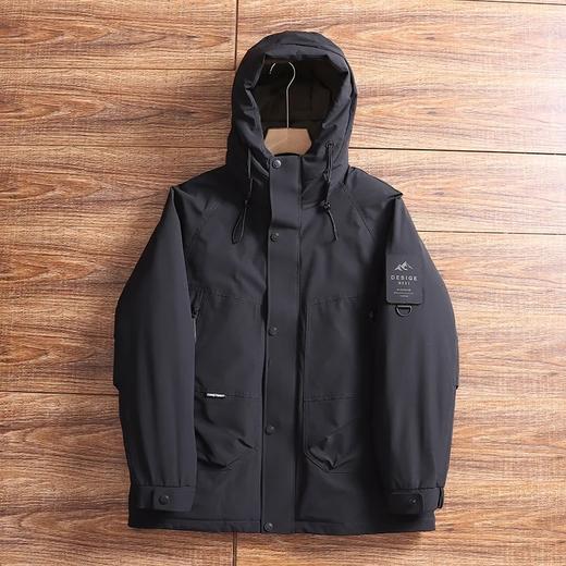 D120402山系户外！加厚防风防水连帽高蓬松冬季男士连帽羽绒服！ 商品图11