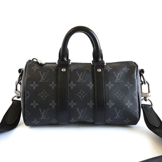 【95新】LV路易威登KeepallM46271黑武士黑老花keepall 25手提单肩包中性款 241125NJT12 商品图3