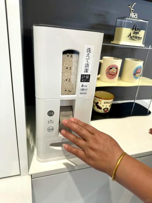 72小时内发货【自动计量米桶】ASVEL阿司倍鹭品牌，计量防潮加厚，防霾防虫防蛀，自动出米桶  别看桶小小的不大，大号的可以放24斤米，一般一袋米20斤，妥妥的方便，斜坡设计让米一粒不剩的到碗里来 商品图11