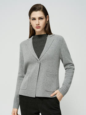 【一粒扣羊绒开衫】羊绒世家秋冬新品女士100%山羊绒V领针织开衫