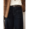 鹿向南「雪绒希克」蓝色牛仔裤女秋冬季宽松阔腿长裤子通勤直筒裤 商品缩略图3