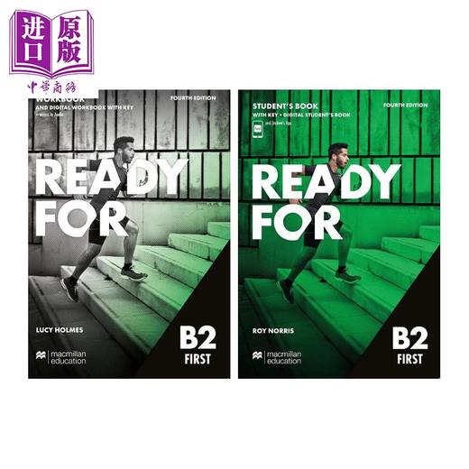 【中商原版】麦克米伦剑桥FCE考试备考学生用书+练习册套装第4版 含答案配电子书 Ready for B2 First Students Book Workbook 商品图0