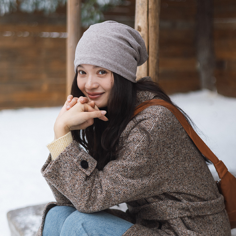 绽放/KS152朵针织万能冷帽堆堆帽美式慵懒风