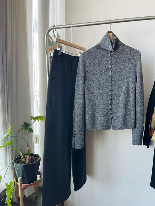 【羊绒的冬天】噢蜜ooomeooo修身螺纹羊绒开衫 商品图8