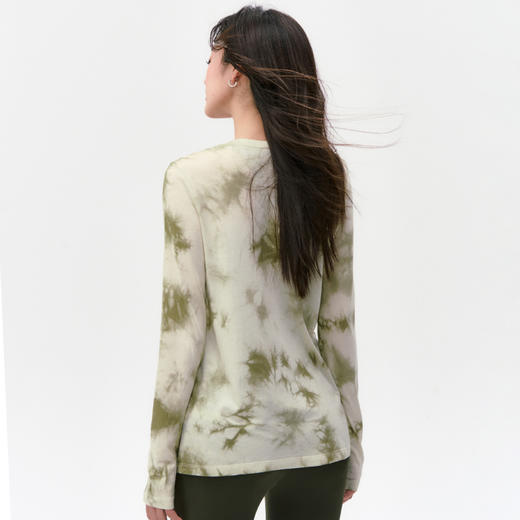 跃牌【周游世界】秋季新款瑜伽服女扎染长袖渐变色T恤运动上衣ins宽松潮酷健身服TP0975 商品图1