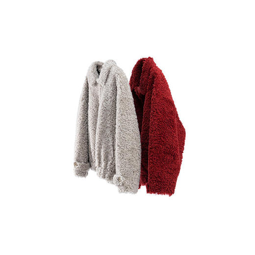 绽放875朵/纯羊毛宽松翻领羊羔毛外套一手长松弛感毛呢外套中长款 商品图4