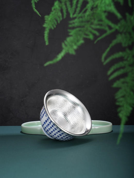 子佩集【心经妙谛】银S990摆件【NF001】锤纹纯银内胆原创作品茶具茶杯2511 商品图2