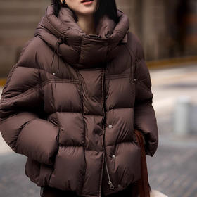 「高货kbnq」全新升级【铂金会员809/天猫1089/差价280】(22001)洛诗琳气质加厚羽绒服2025冬季新款时尚连帽宽松面包服