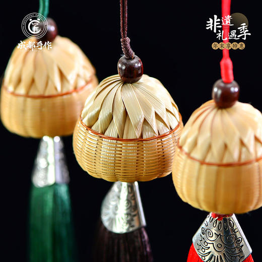 #非遗礼遇季#【成都手作 道明竹编】竹报平安挂颜色随机 汽车挂饰吊饰摆件【非物质文化遗产】【手工编制】清仓活动售完即止 商品图3