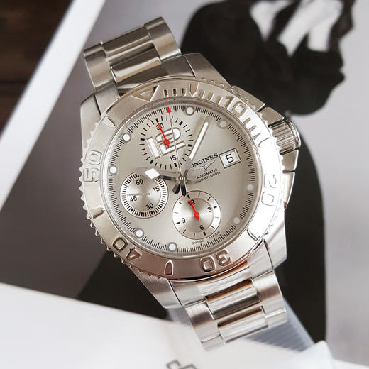 【95新】LONGINES 浪琴L3.673.4.76.6自动机械机芯日期显示；计时41MM（男款）康卡斯系列精钢 261125TJ20 商品图5