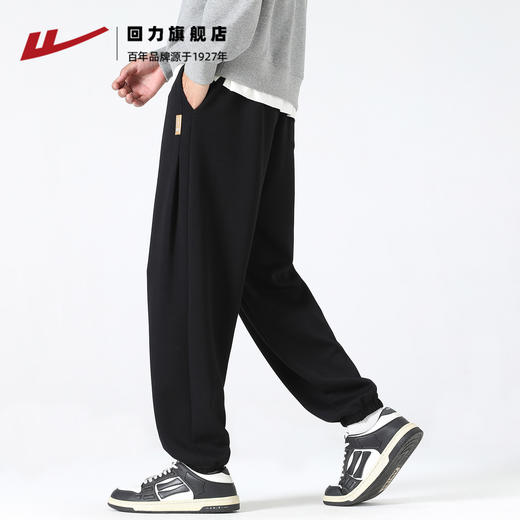 回力裤子男款秋冬加绒加厚卫裤2025新款大码束脚男裤宽松运动长裤 商品图3