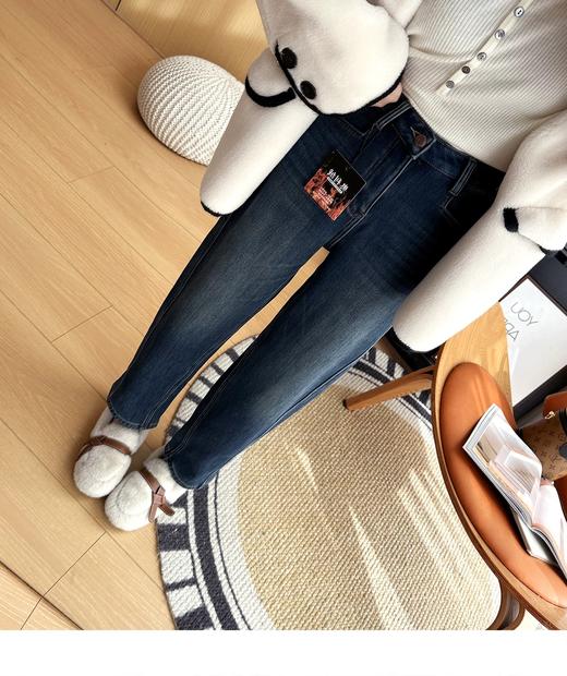 宝藏梨形裤！冬季加厚绒哈伦牛仔裤女宽松藏肉遮胯九分加绒萝卜裤 商品图2