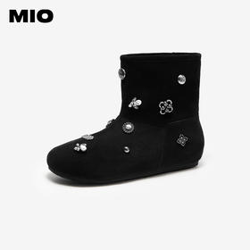 BF楼MIO雪地靴冬季新款金属饰品保暖圆头短款女靴子M256652906吊牌价1598活动价1098