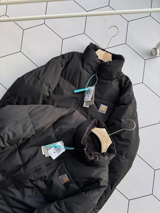 D120434美式复古Logo双面可穿立领羽绒保暖防寒夹克外套男女款 商品图8