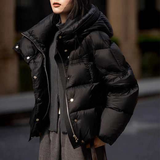 「高货kbnq」全新升级【铂金会员809/天猫1089/差价280】(22001)洛诗琳气质加厚羽绒服2025冬季新款时尚连帽宽松面包服 商品图1