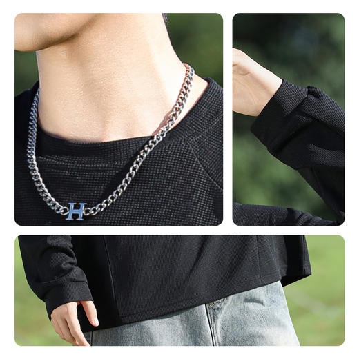 回力2025秋季新款华夫格长袖T恤男百搭吸湿速干运动内搭打底T恤衫 商品图3