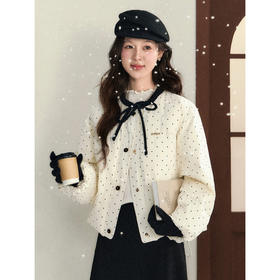 鹿向南「银河恋歌」90鸭绒波点减龄羽绒服女装冬季保暖小个子外套