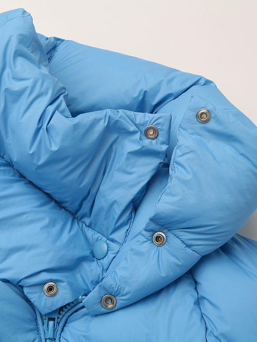 黑色高领短款羽绒服 宽松面包服版型 侧边拉链设计秋冬保暖休闲通勤外套 商品图2