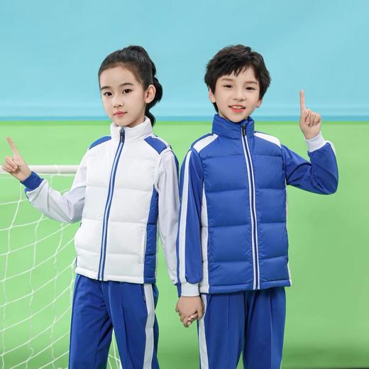 创童特版深圳校服小学生羽绒马甲棉马甲轻盈90白鸭绒秋冬装男女三防面料 商品图1