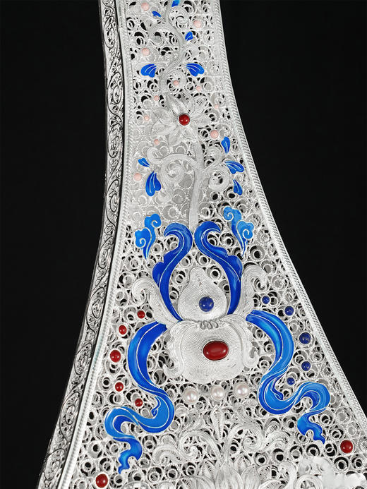 子佩集S999银手工银花丝【鸾凤和鸣·琵琶记】花丝镶嵌摆件【HSPP】大师工坊原创设计2511 商品图9