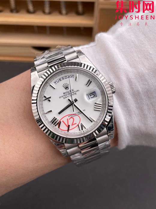 VS配重版 重量180克+ 白罗马DD 劳力士星期日历型系列 V2版 丹东3255机 三珠带 男士腕表 日志40mm 商品图7