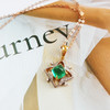 【天然正品】AU750黄金镶钻镶天然糖塔造型0.8克拉木佐绿祖母绿吊坠项链17.9*11.9*5.6MM（皆取最大值）链长：45CM（长度可调节）女士 251125NJS15 商品缩略图3