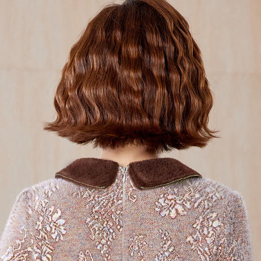 XK 92550小香风妈妈仿水貂绒连衣裙阔太太加厚裙两件套 商品图2