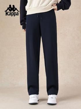 【云粉节】【8折】6楼Kappa运动裤2025冬季女新款加绒直筒裤休闲长裤K0F82AK46