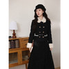 鹿向南「霜领雅仪」法式小香风黑色连衣裙女秋冬修身显瘦A字长裙 商品缩略图2